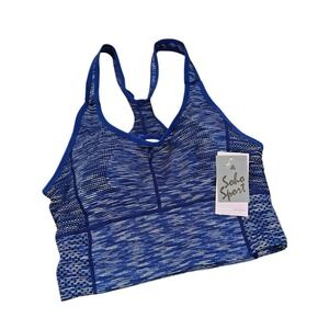 Soho Sport WOMENS LARGE NWT Sports‎ Bra Stretch Racerback Heathered Blue 143003